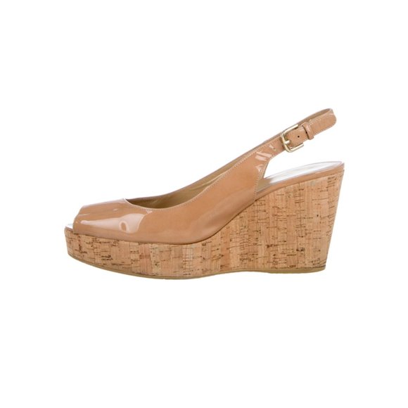 STUART WEITZMAN Patent Leather Slingback Sandals